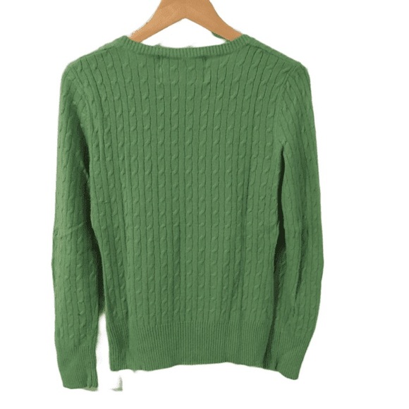 LUCIDITY KNIT V-NECK GREEN SOFT SWEATER size L - Picture 3 of 7